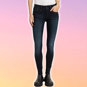 NWT G-STAR Raw Womens Lynn Skinny Jean 24 / 32 Blue Medium Aged